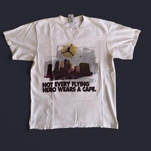 Retro Y2k Air Jordan brand white‎ Jumpman t-shirt Large Superhero